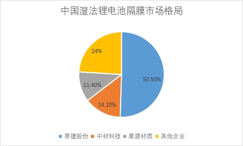 湿法锂电池隔膜市场份额