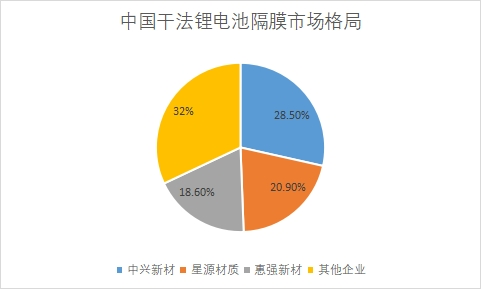 干法锂电池隔膜市场份额