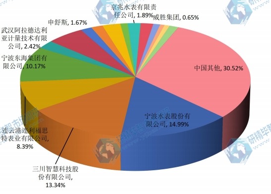 中国主要企业2015年水表销量份额 中国主要企业2015年水表销量份额