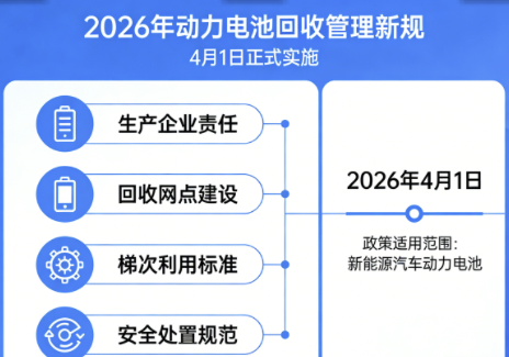 2026年动力电池回收管理新规4月1日正式实施