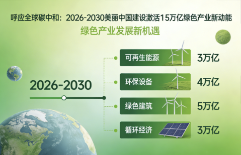 呼应全球碳中和：2026-2030美丽中国建设激活15万亿绿色产业新动能