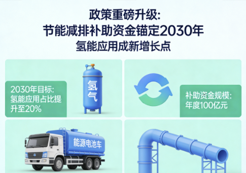 政策重磅升级：节能减排补助资金锚定2030年氢能应用成新增长点​