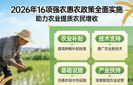 2026年16项强农惠农政策全面实施，助力农业提质农民增收